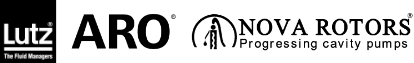 לוגואים של מותגי המשאבות – LUTZ, Nova Rotors, ARO